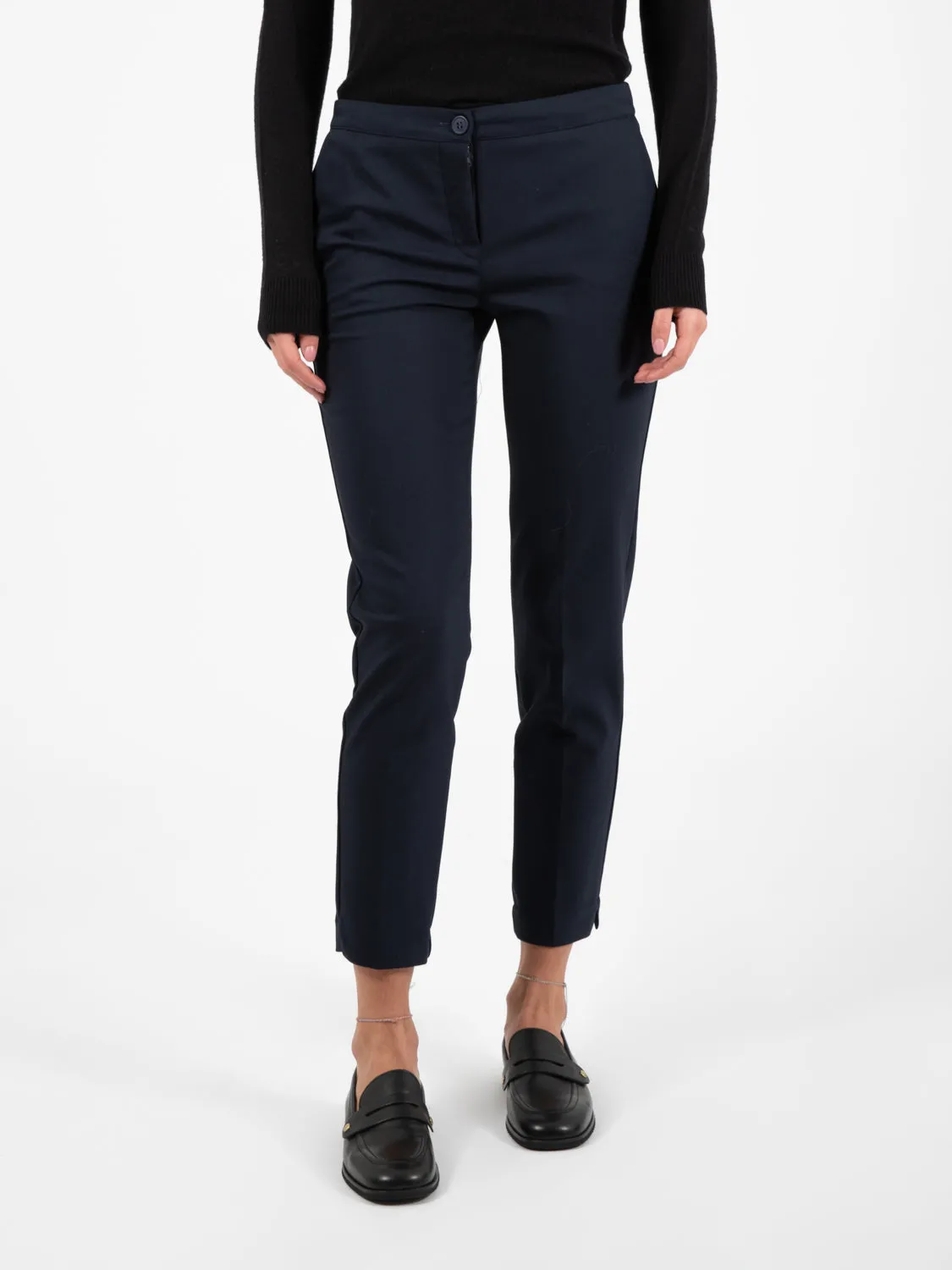 Pantalone a sigaretta in cotone blu