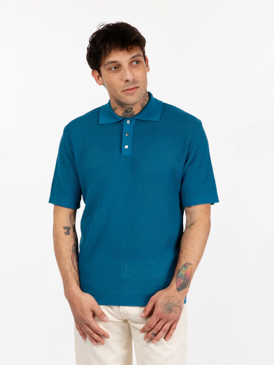 Polo a maniche corte avio