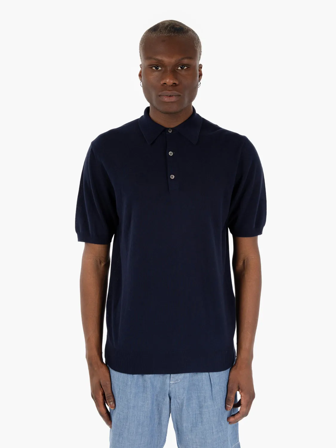 Polo in maglia navy