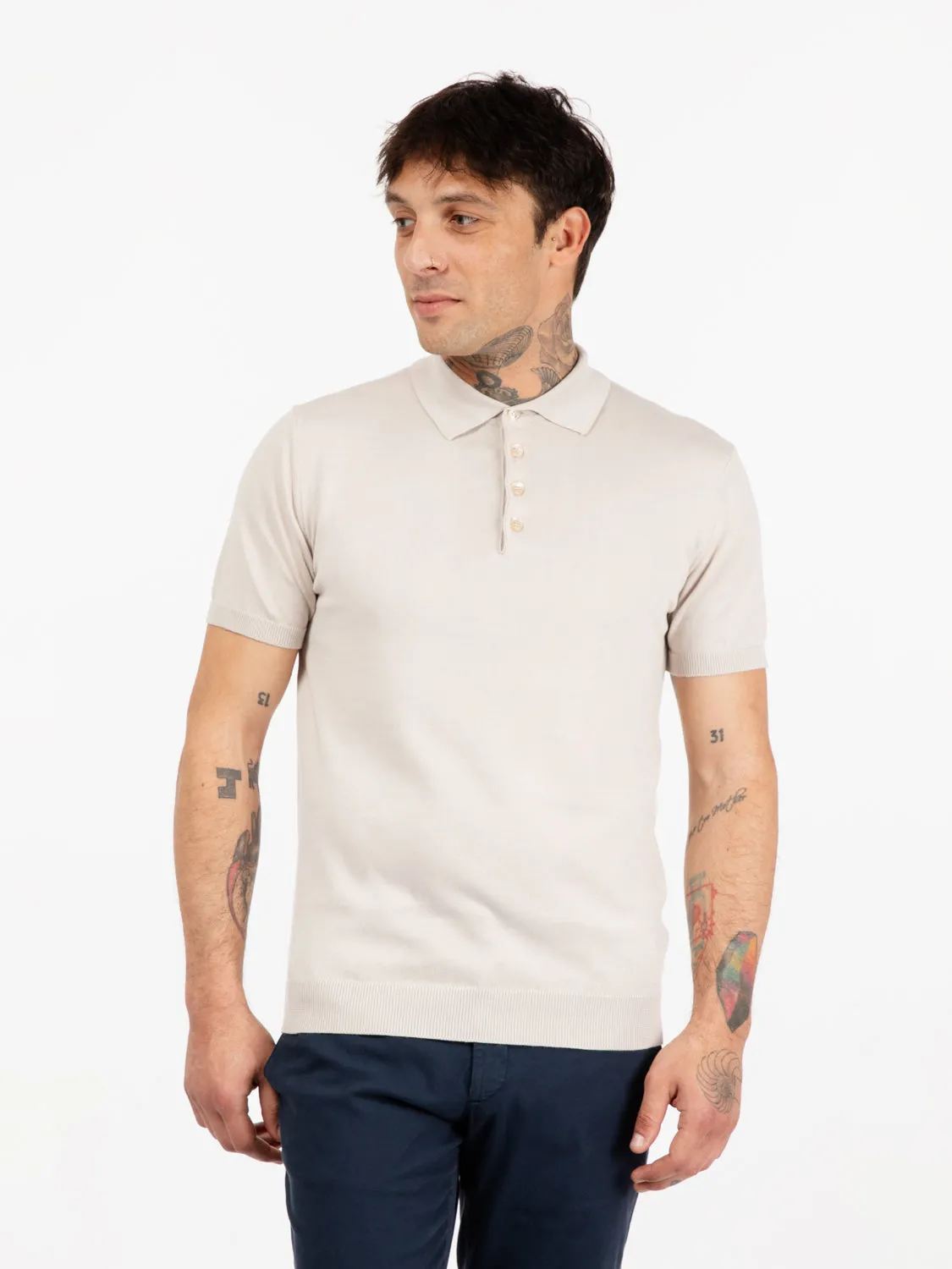 Polo maniche corte sabbia