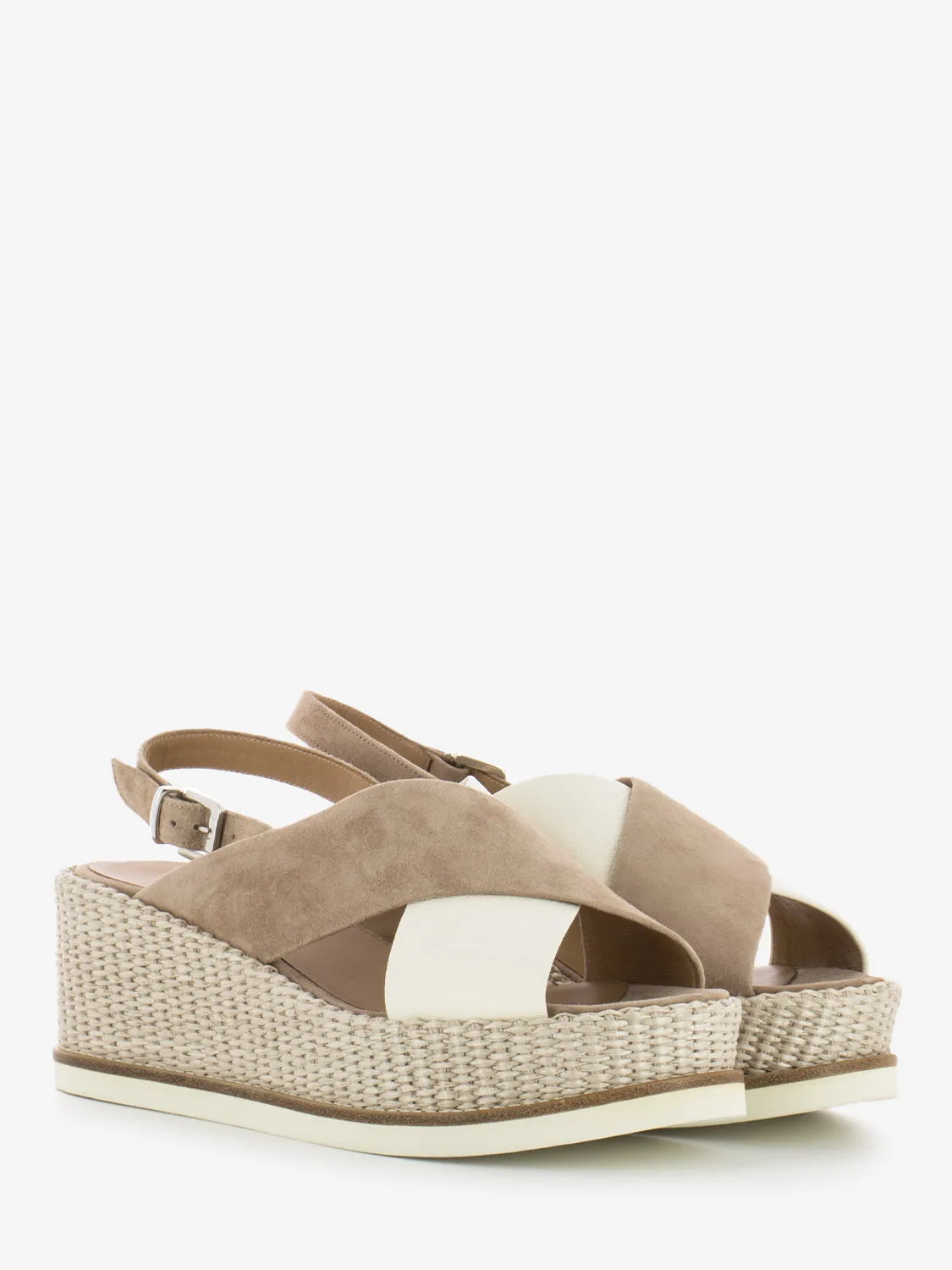 Sandali Jil zeppa milk / castagna