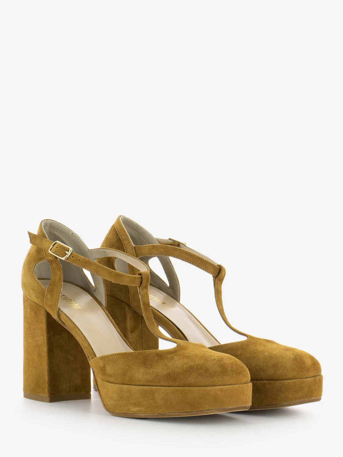 Scarpe con tacco deus cuoio