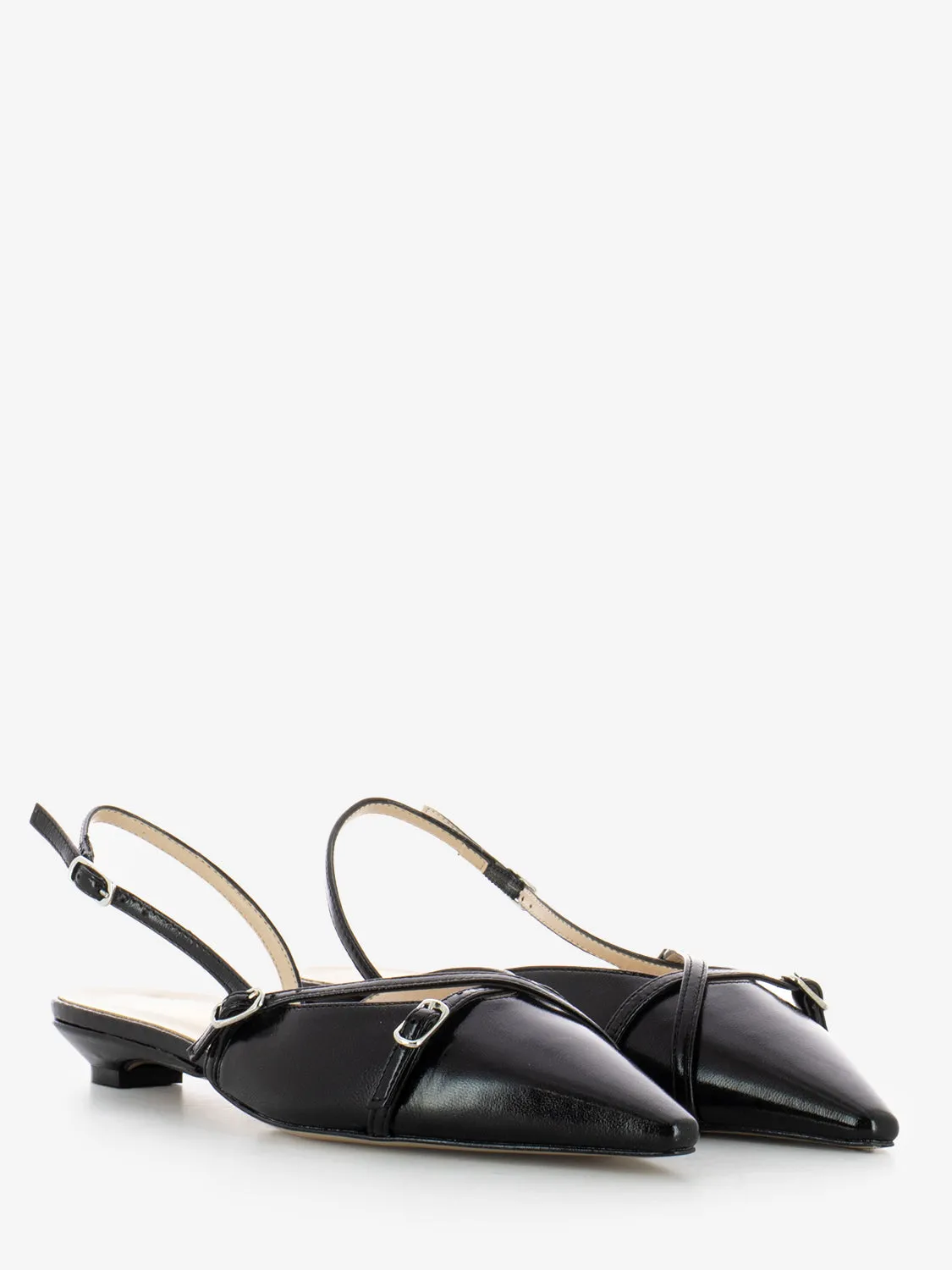 Slingback naplak nero