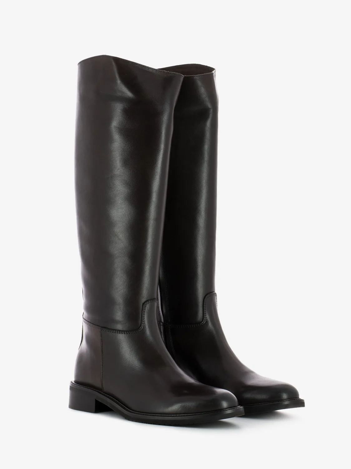 Stivale in crast zip laterale testa di moro