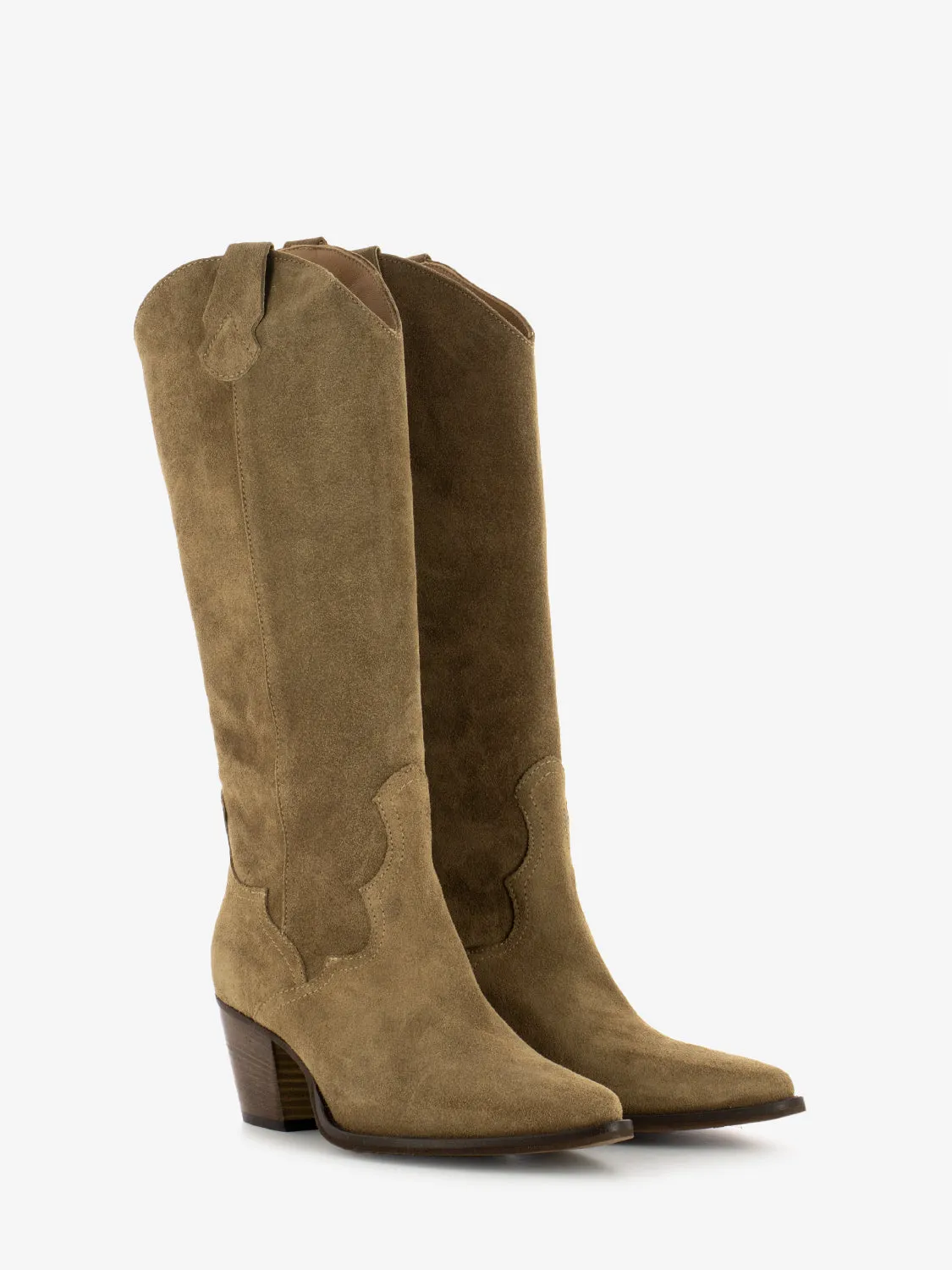 Stivali tex Julia in suede camel