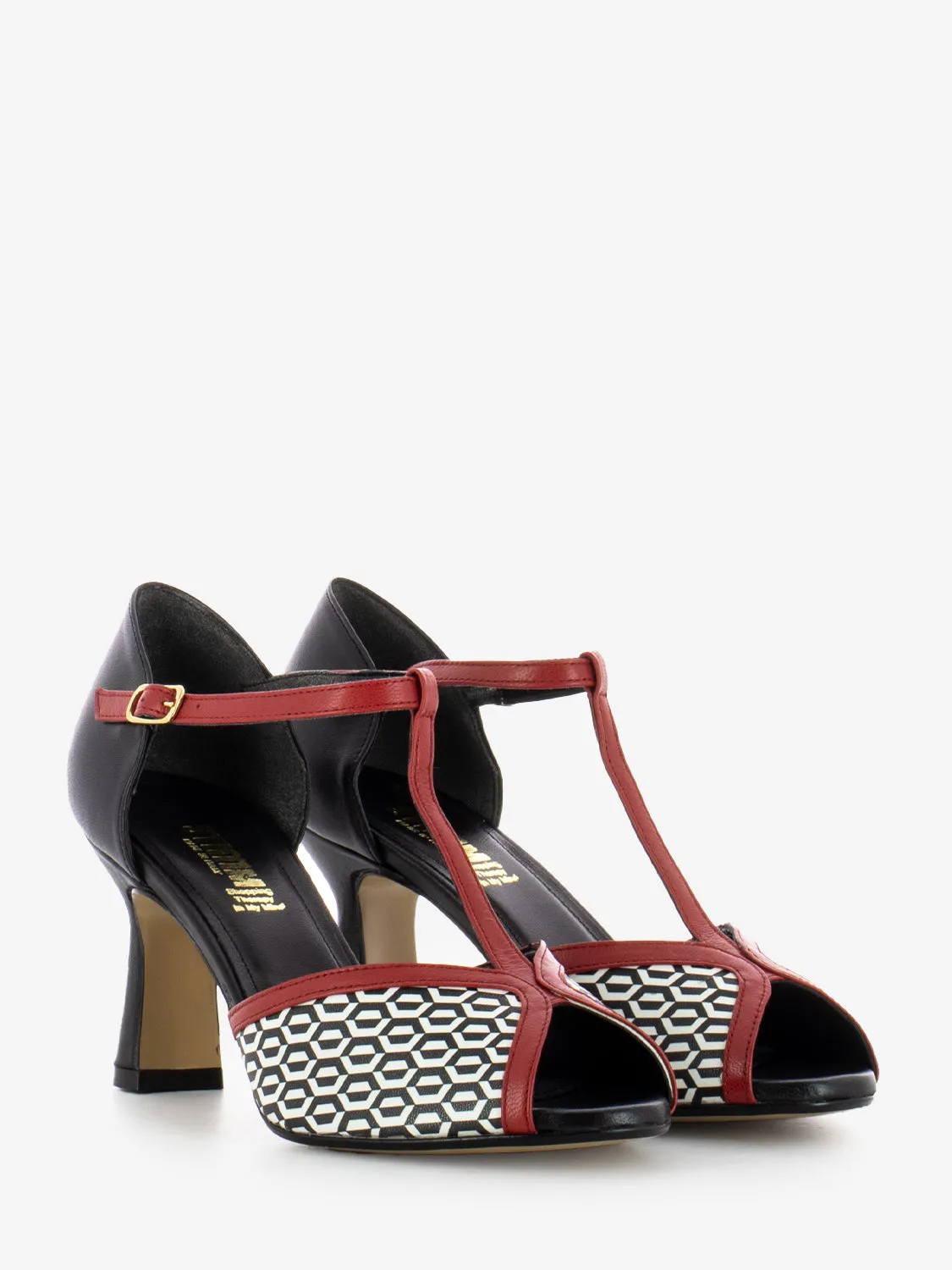 Tanguera Liz nappa nero / rosso