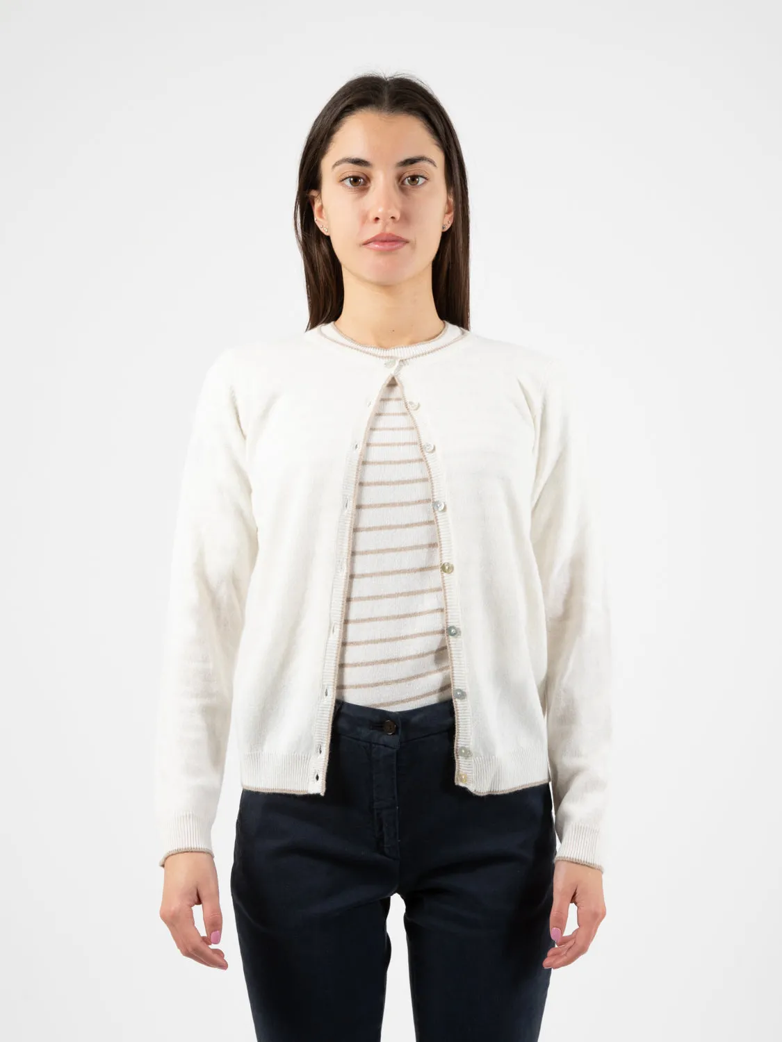 Twin set in maglia panna / beige