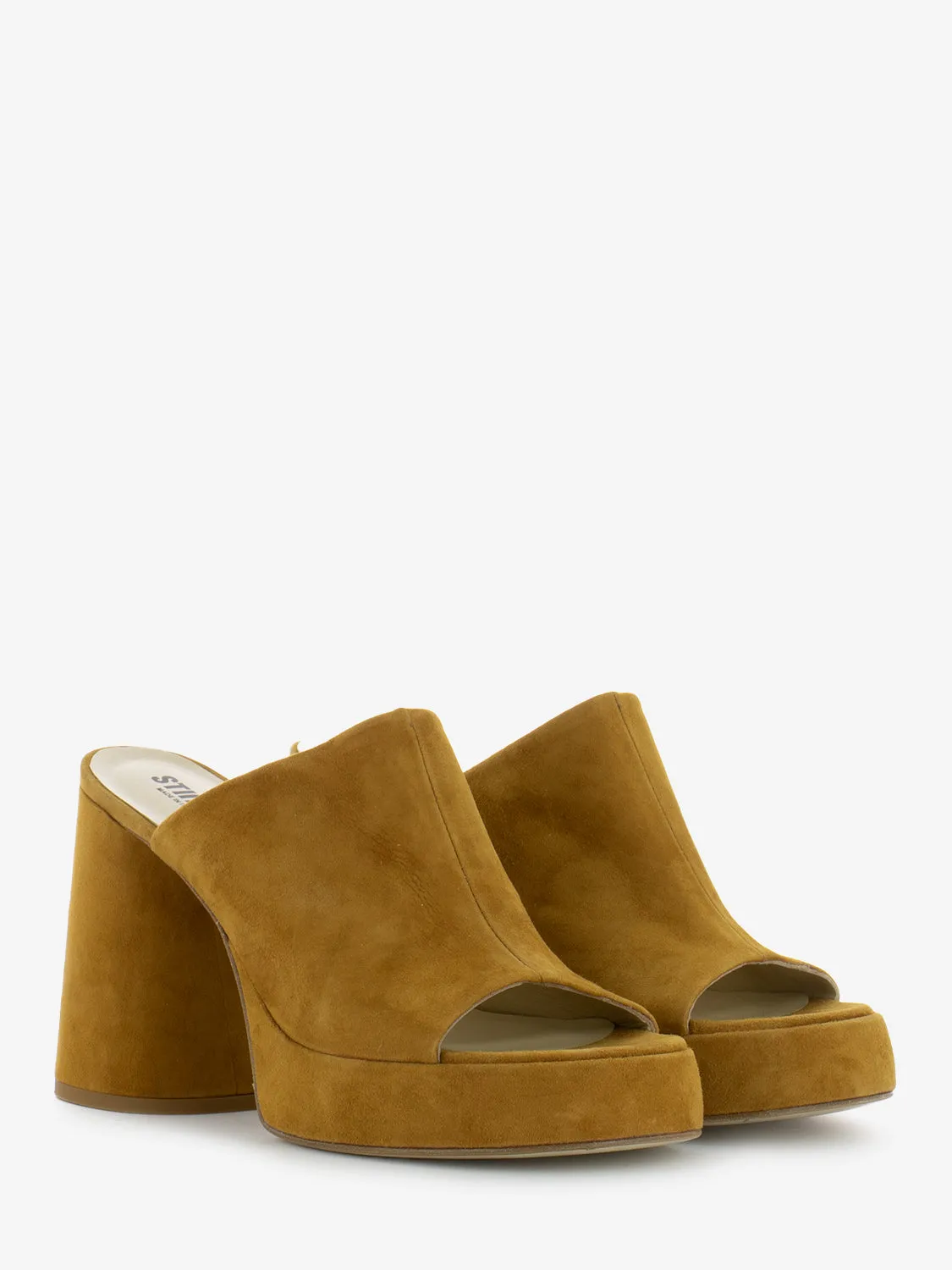 Zoccoli in camoscio ginger