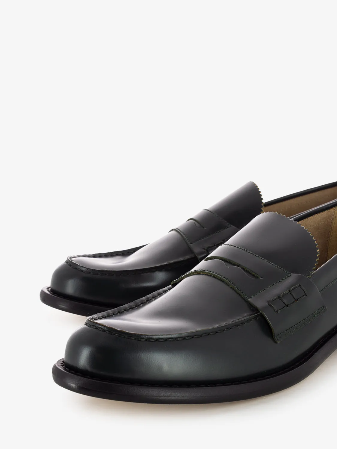 Mocassini effetto spazzolato verde