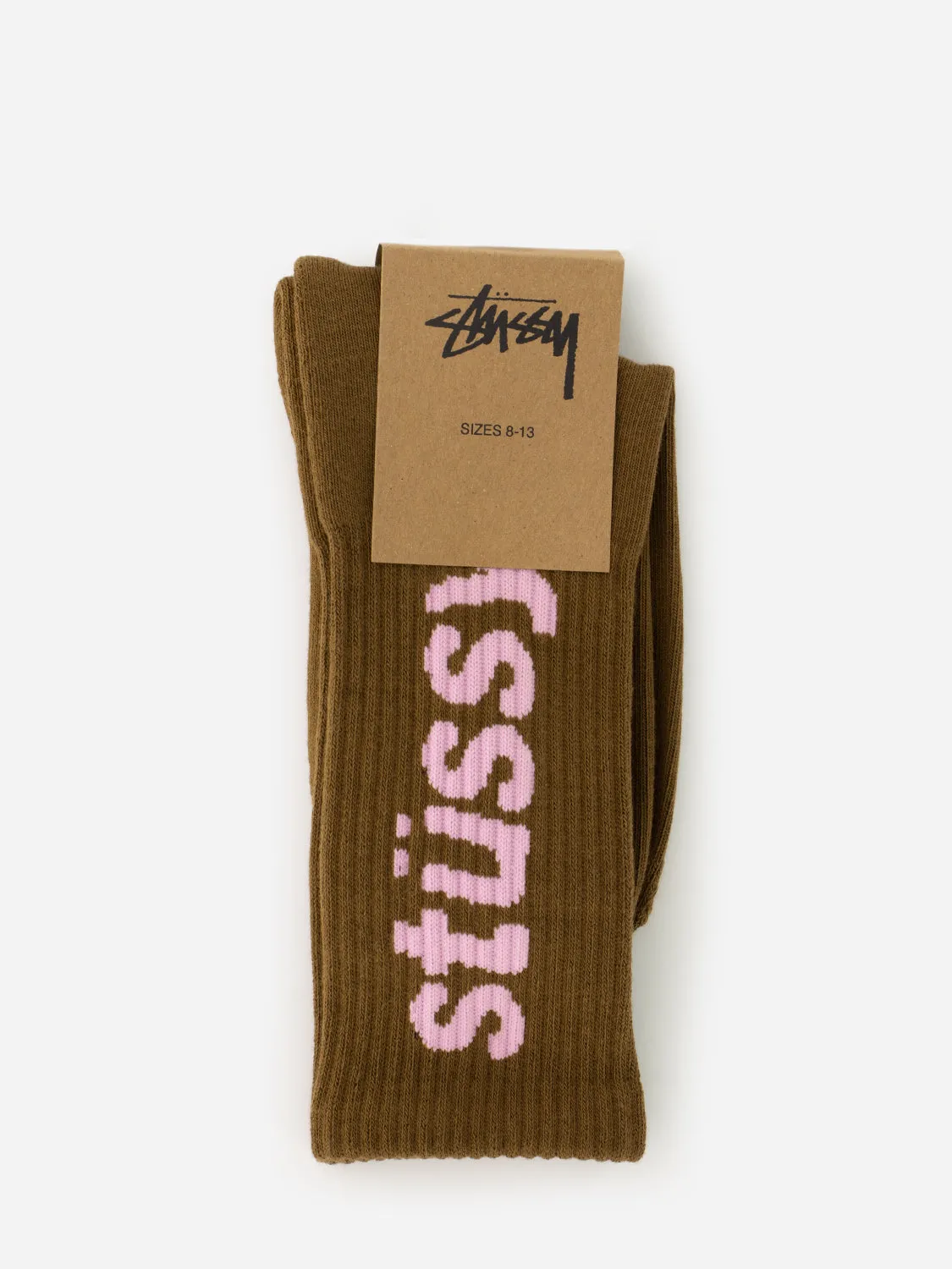 Helvetica Crew Socks cumin / lilac