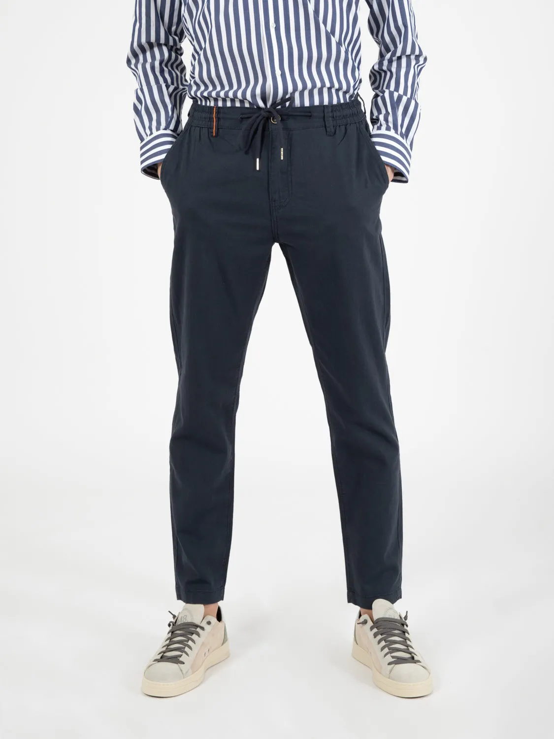 Pantalaccio misto lino navy