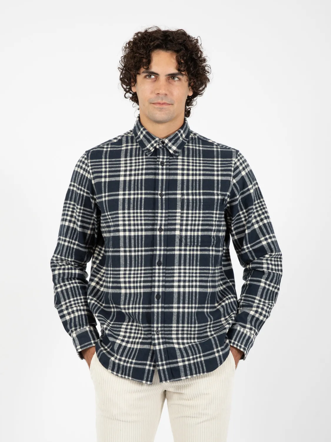 Camicia Fitted Eastham River dark sapphire