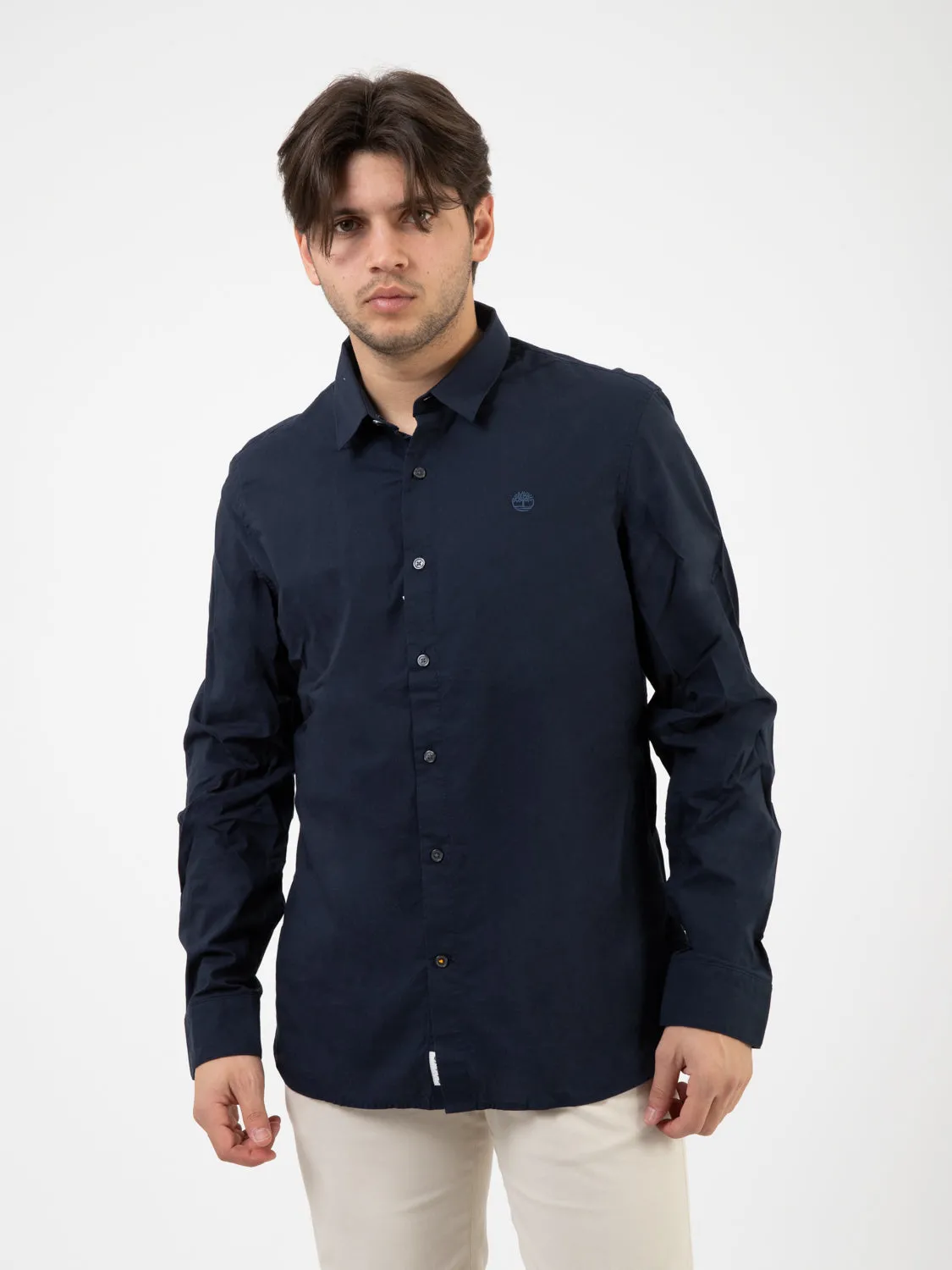 Camicia Fitted Eastham River dark sapphire