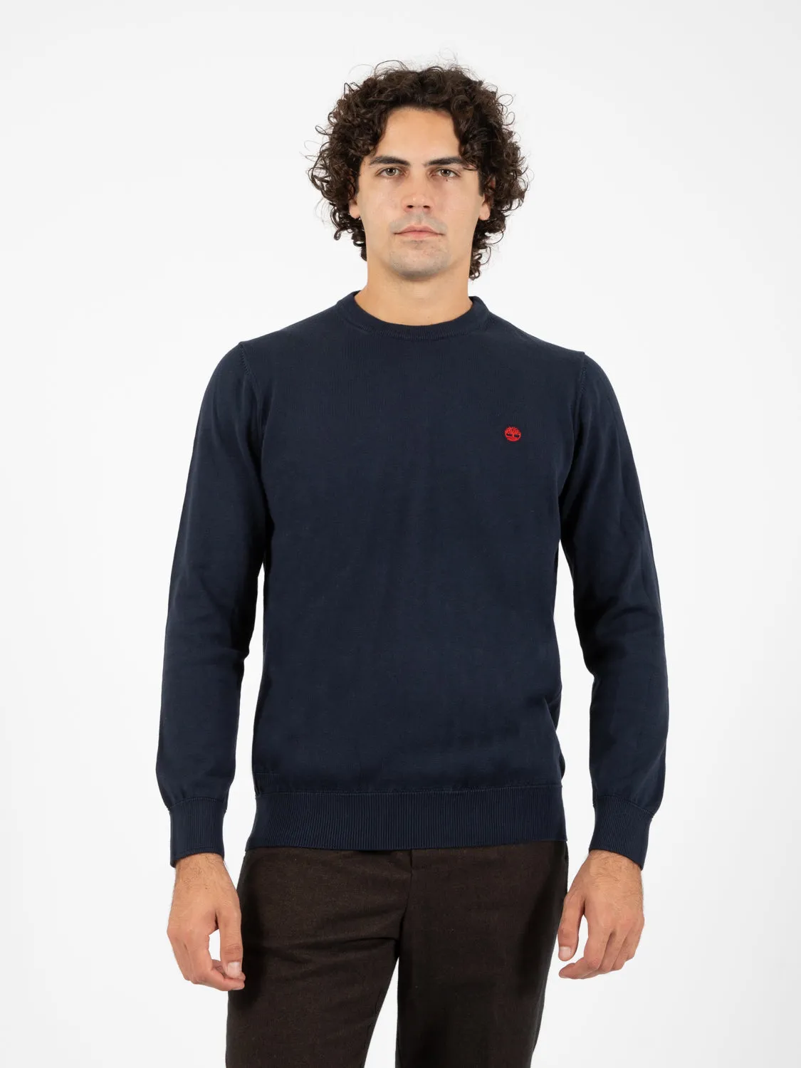 Maglia in cotone girocollo dark sapphire