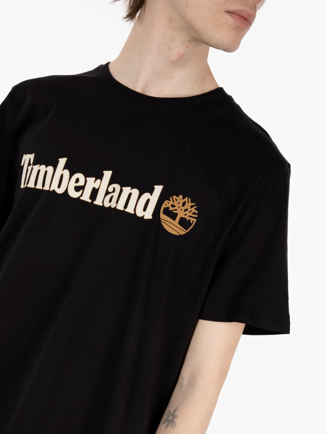 T-shirt Kennebec river camo tree logo vintage black