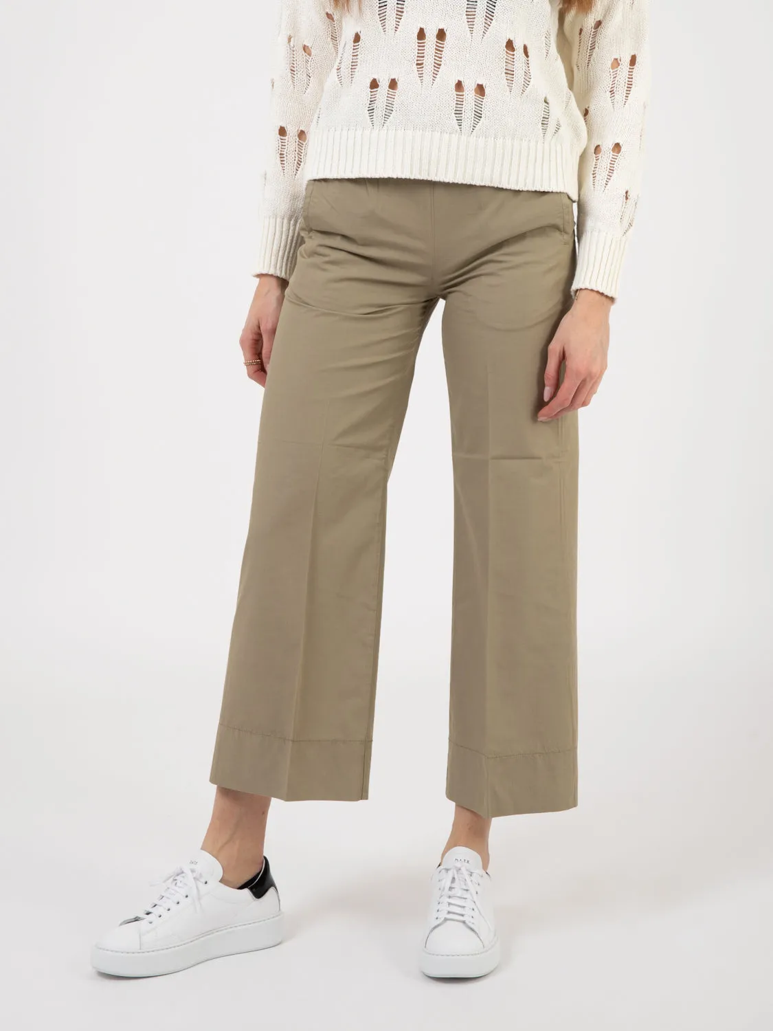 Pantaloni Penny in tela supima light military