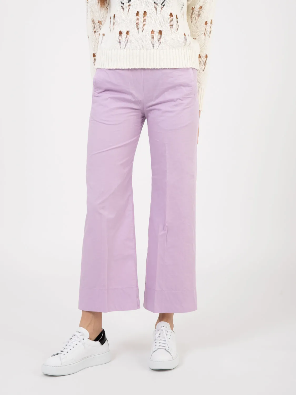Pantaloni Penny in tela supima soft lilac
