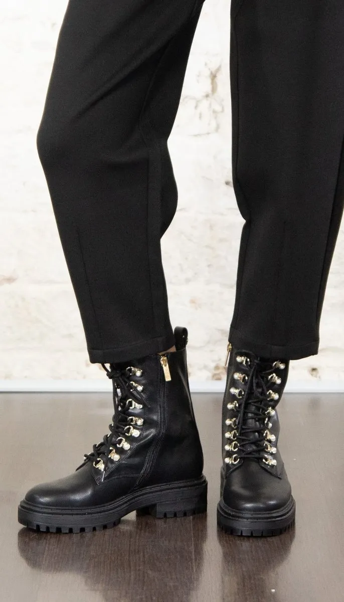 Twinset Milano Anfibi trekking con perle