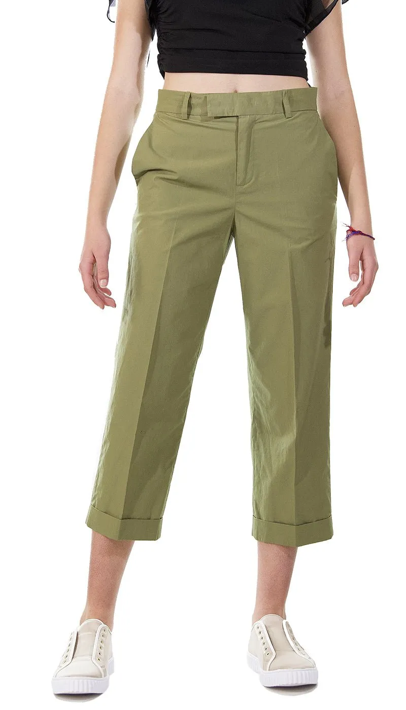 Twinset Milano Pantalone in popeline a vita alta. 191TT2232