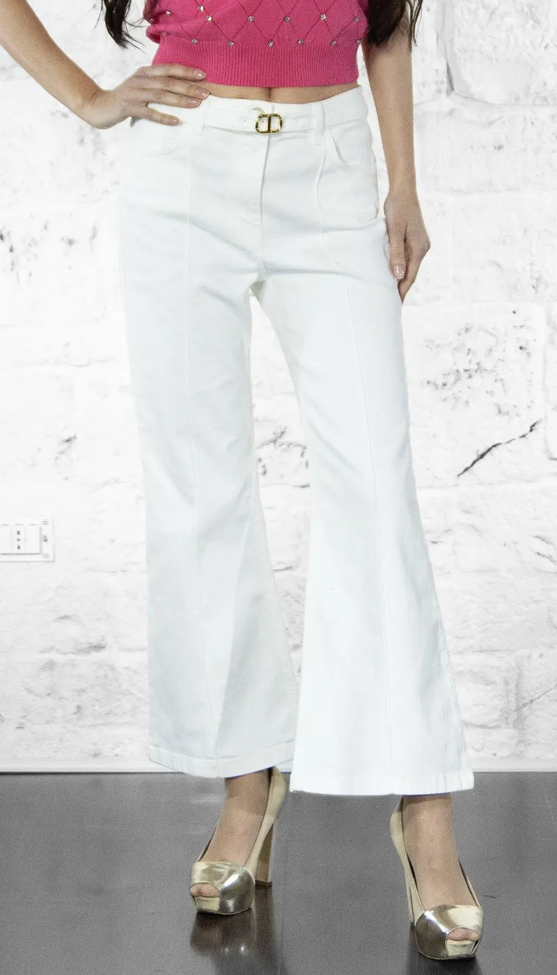 Twinset Pantaloni cropped in bull