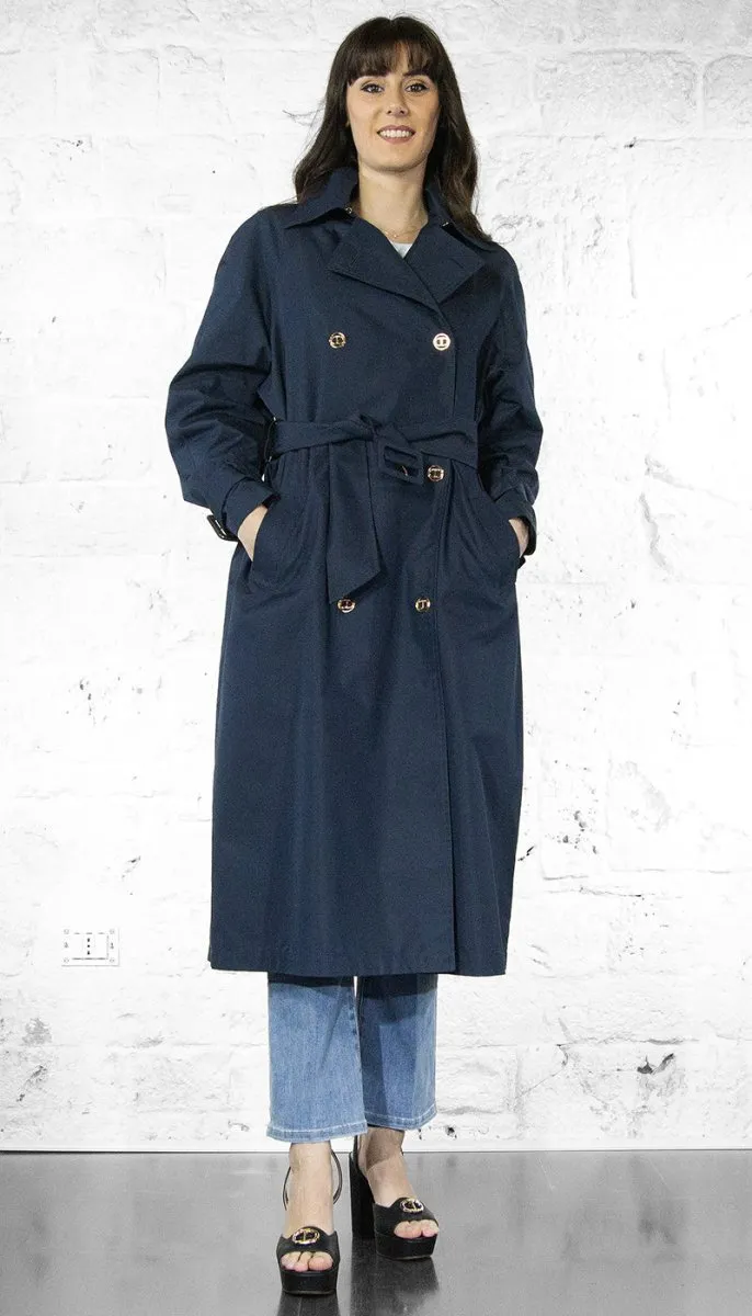 Twinset Trench in twill con bottoni Oval T