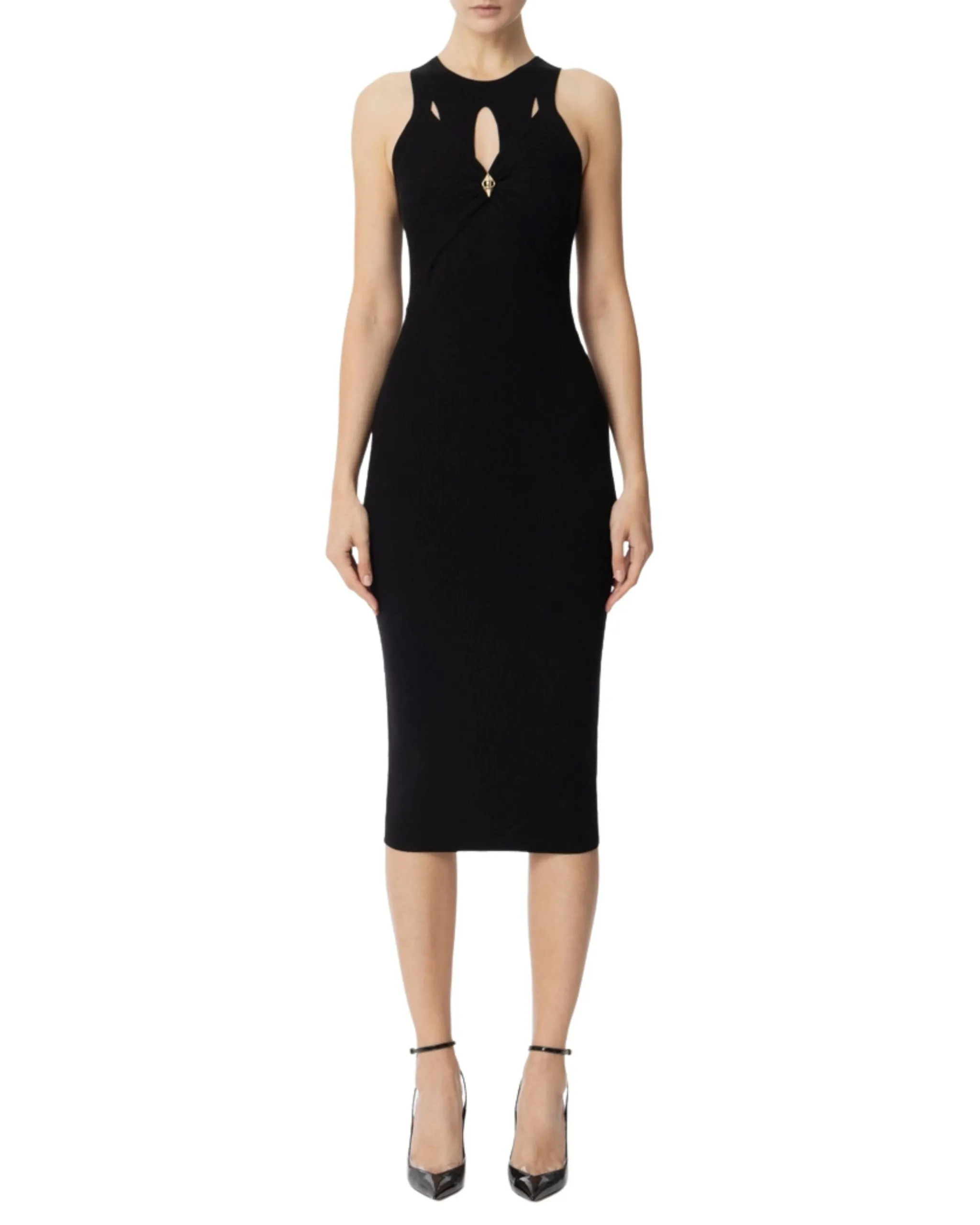 Elisabetta Franchi abito longuette a costine