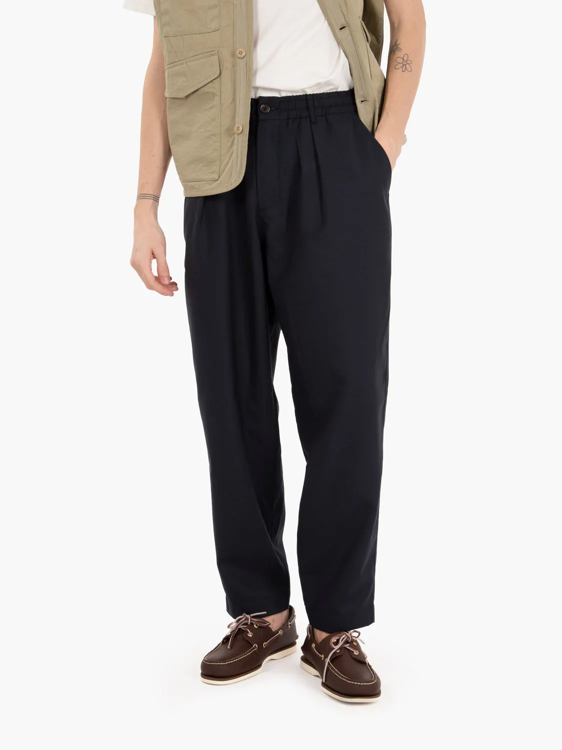 Pleated Track Pant blu navy