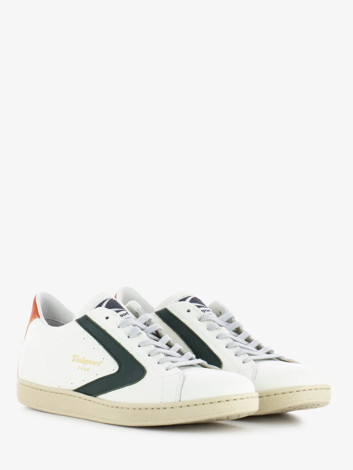 Sneakers Tournament nappa bianco / verde / arancio