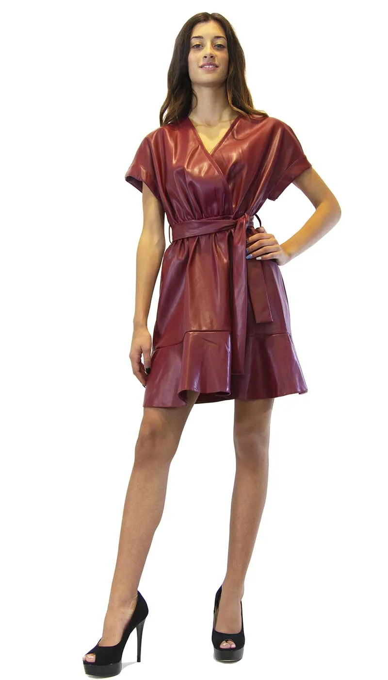 Vestito donna Silvian Heach corto in ecopelle bordeaux. A/I 2020/21 Cod. PGA20214VE