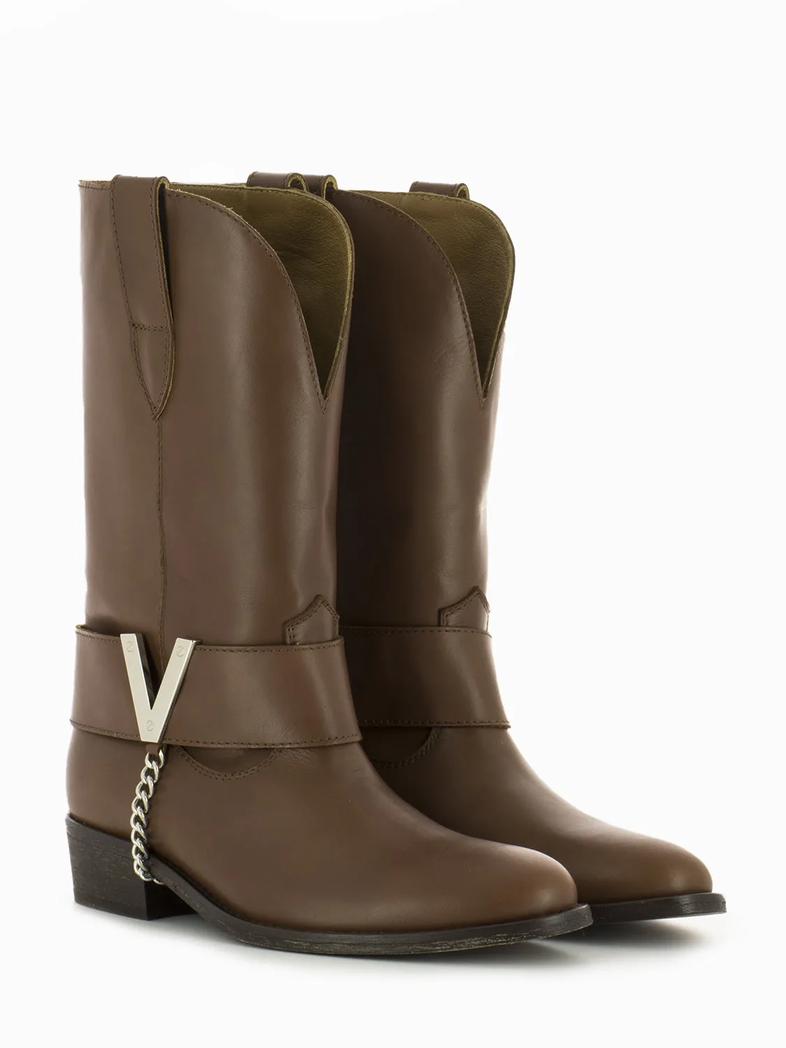 Stivale 3/4 Texano Santa Monica con ghetta noce