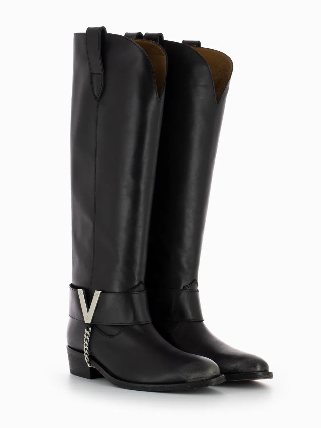 Stivale texano con ghetta Malibù nero