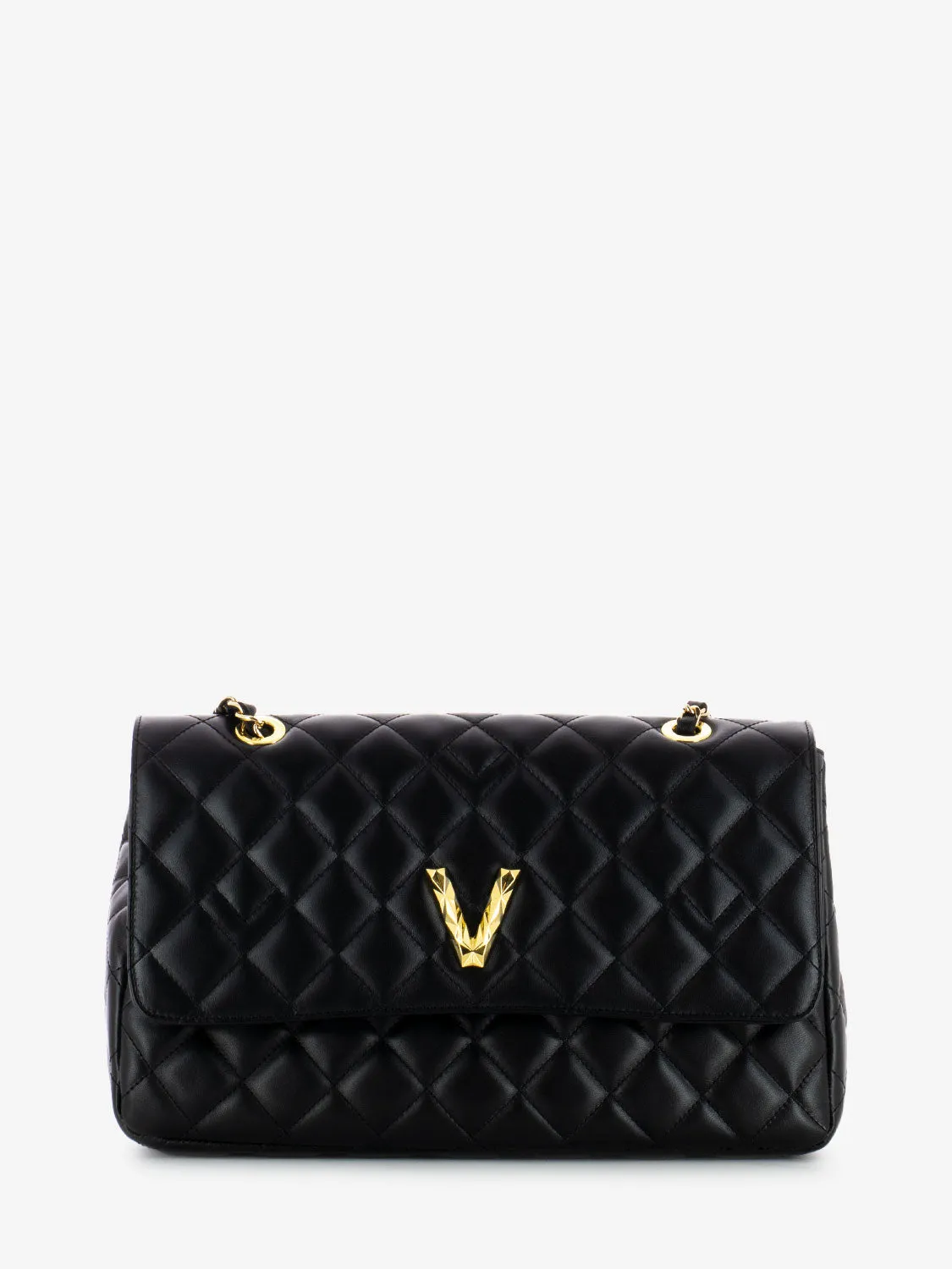 Borsa trapunta matelassè nero / oro