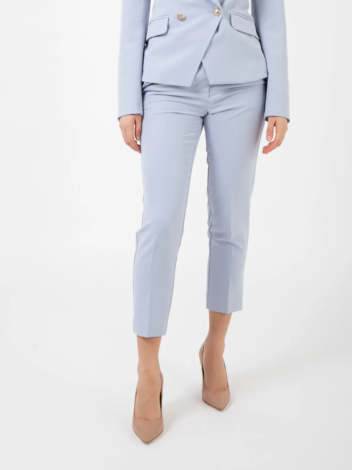 Pantaloni skinny azzurro polvere