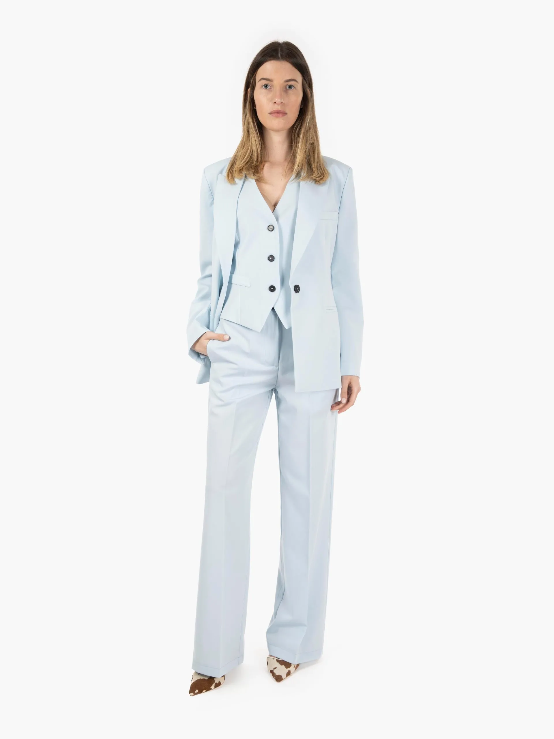 Blazer monopetto azzurro