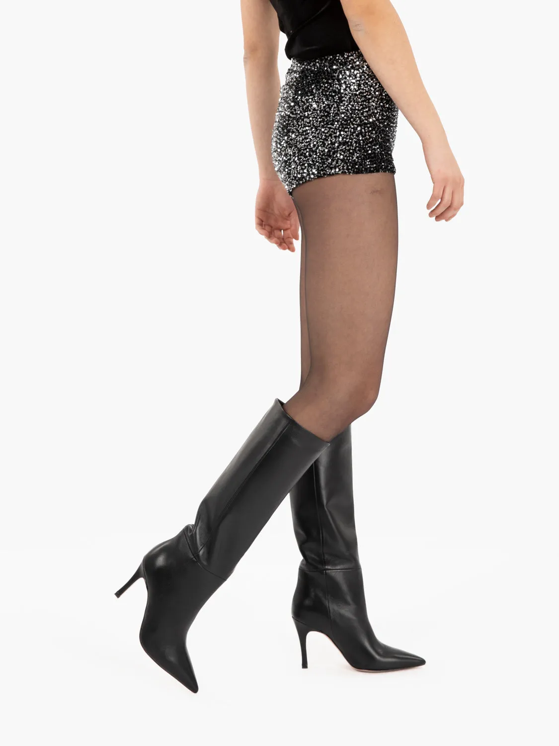 Coulotte in paillettes nero / argento