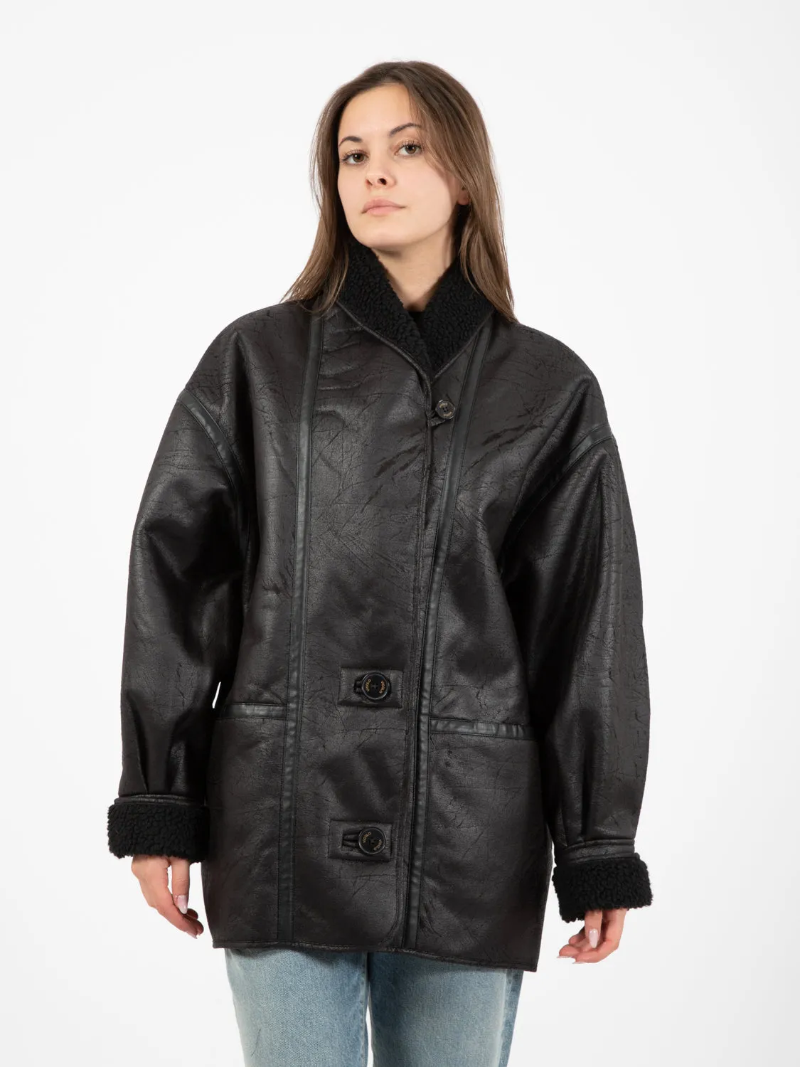 Ecomontone modello bomber nero