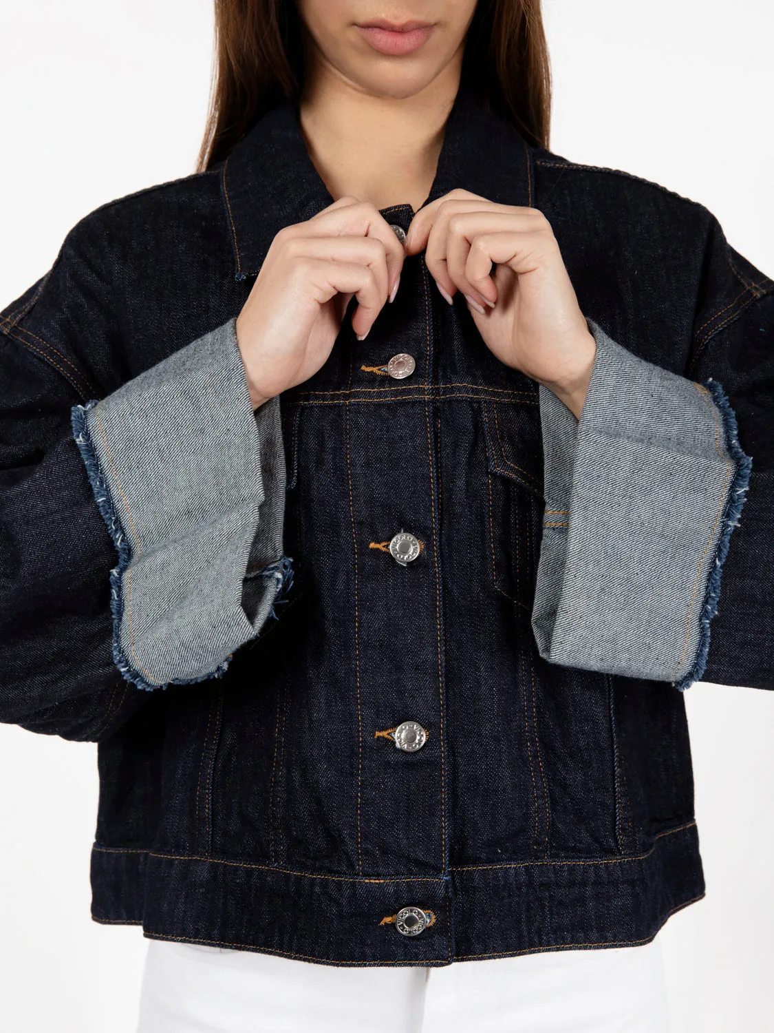 Giacca in denim over blu