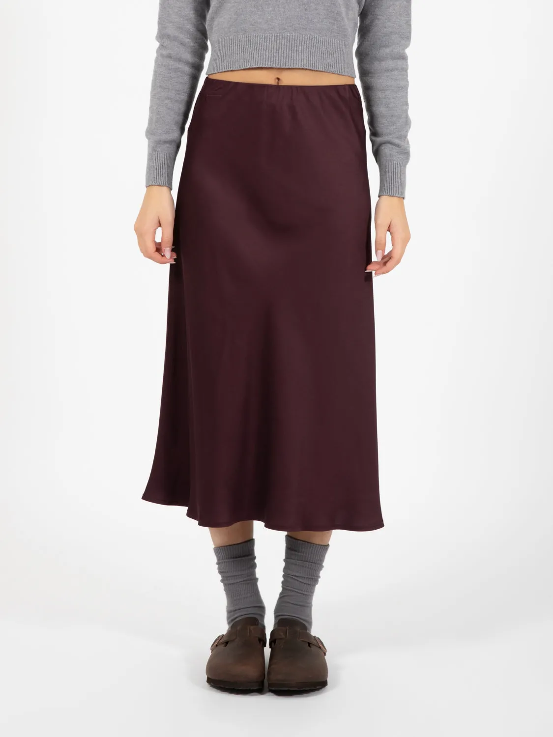 Gonna longuette bordeaux