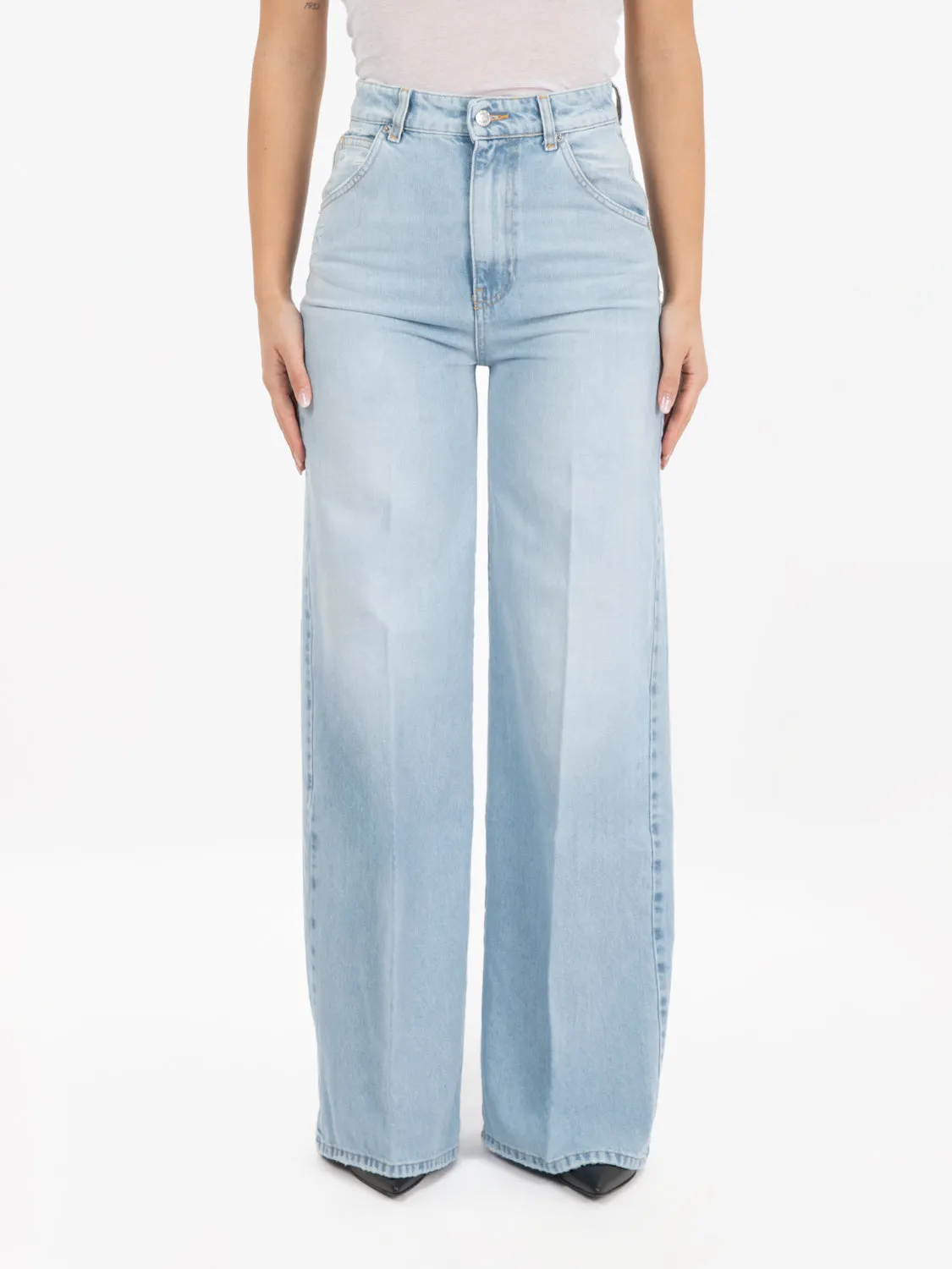 Jeans a palazzo Katia denim chiaro
