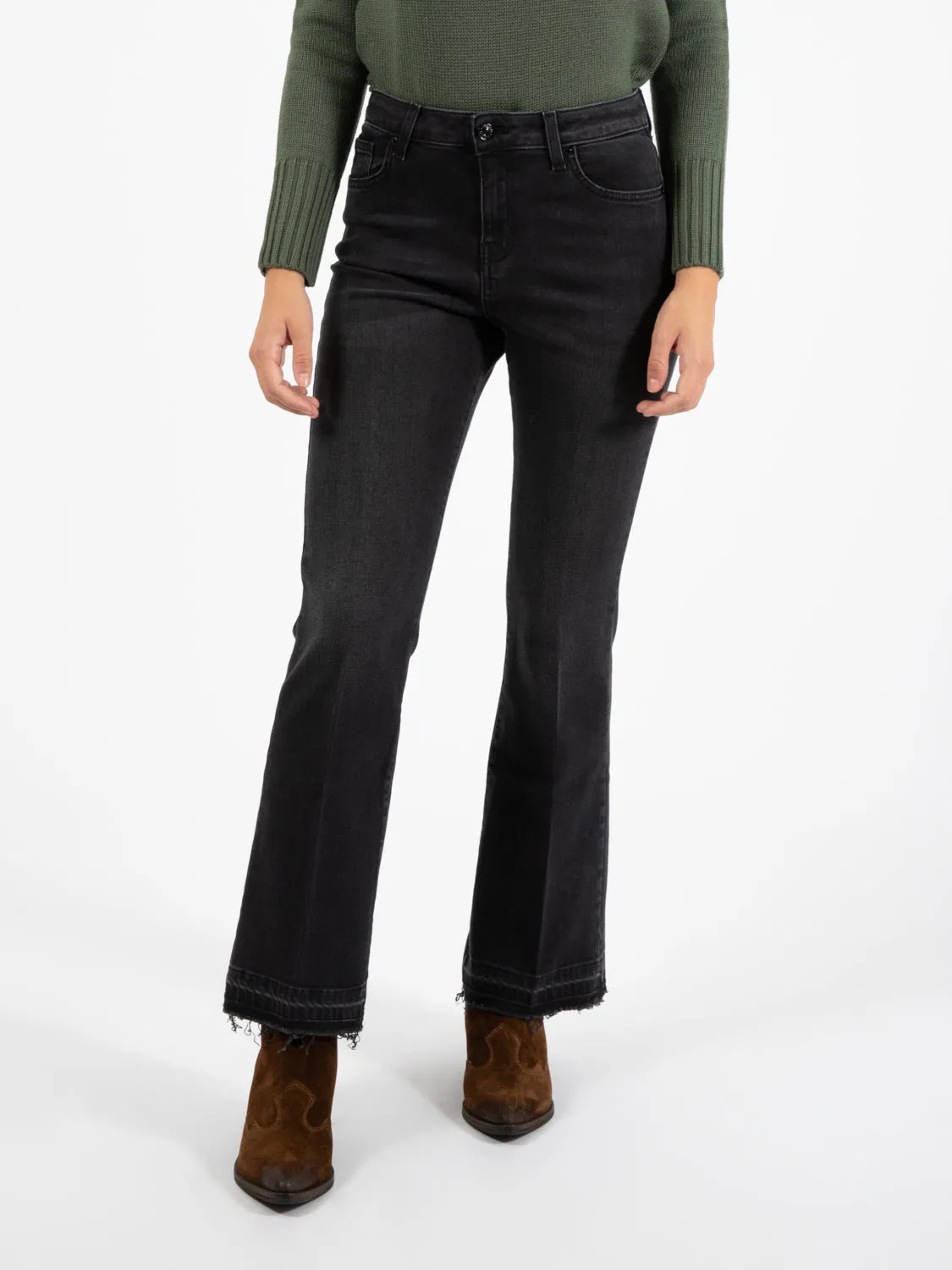 Jeans a trombetta nero