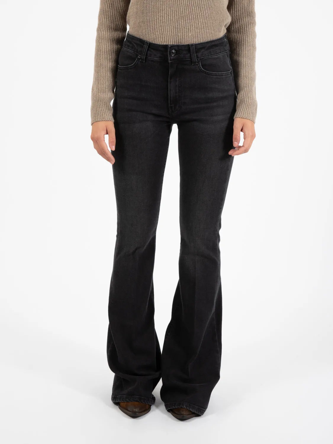 Jeans flare vintage nero