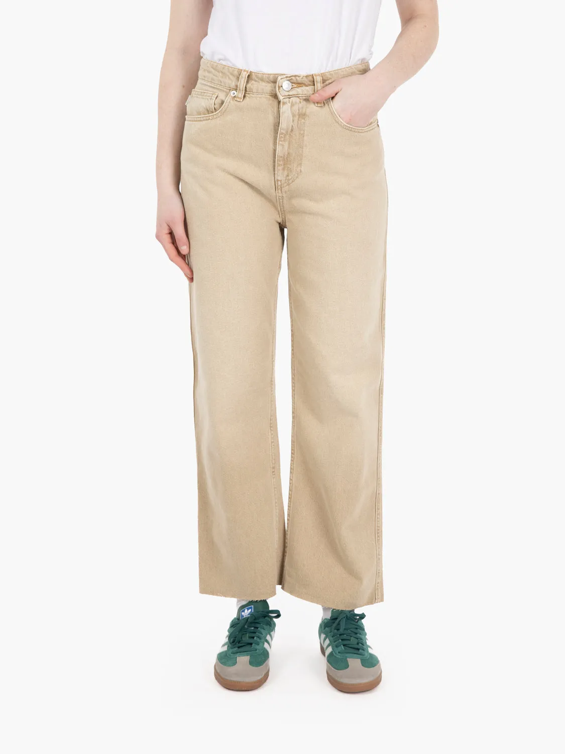 Jeans Kate straight cropped sabbia