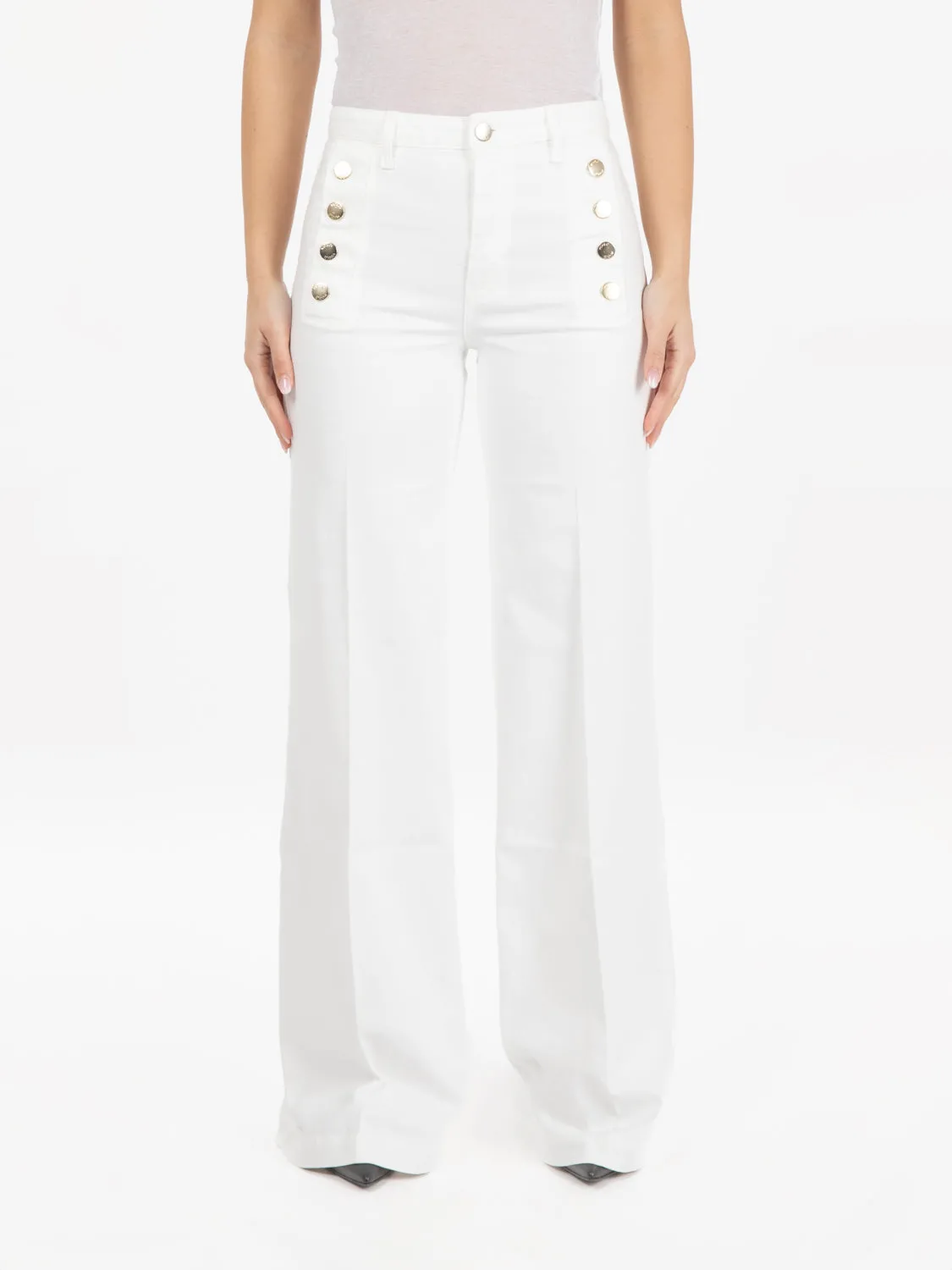 Pantapalazzo con bottoni laterali burro