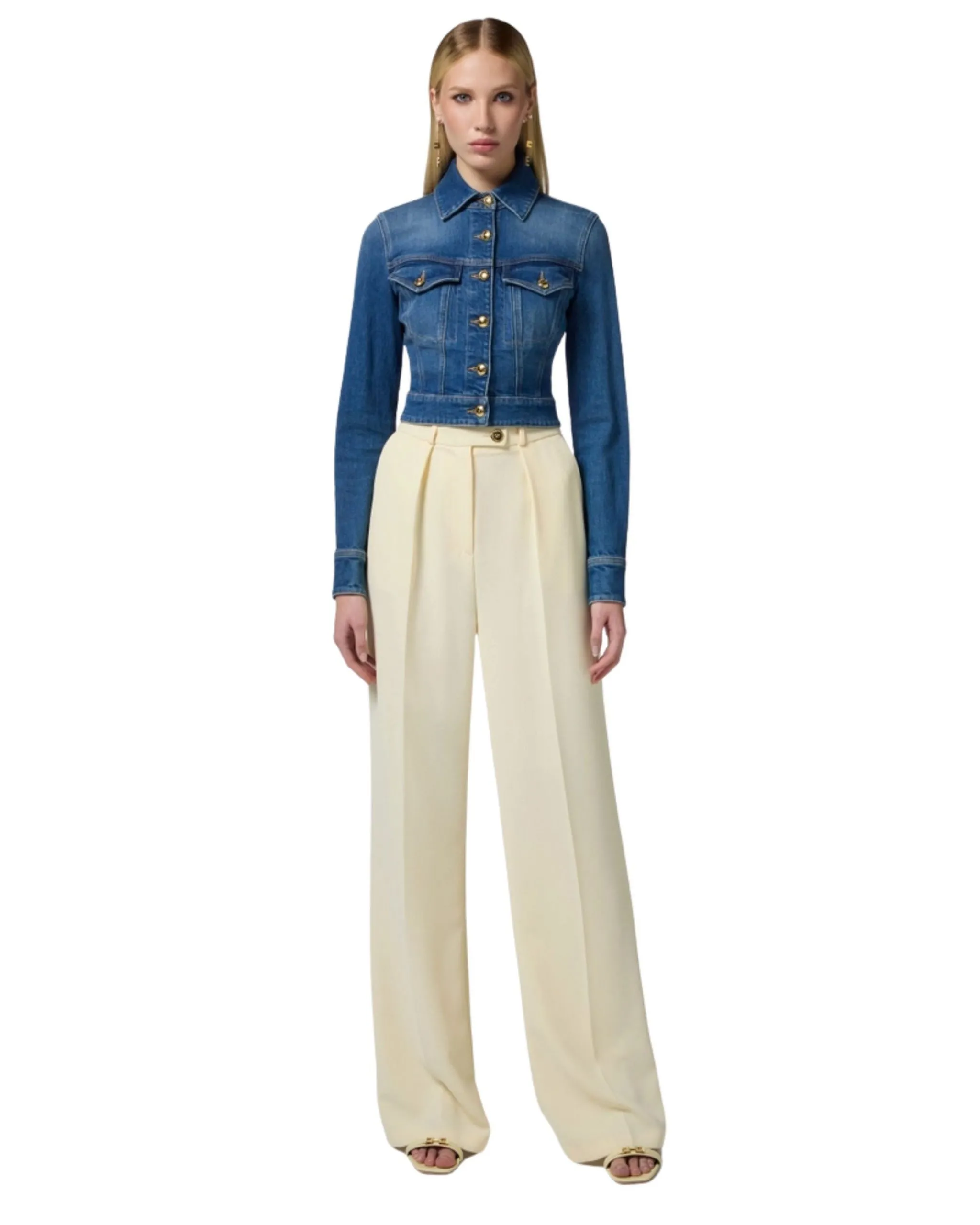 Elisabetta Franchi Giubbino Jeans cropped