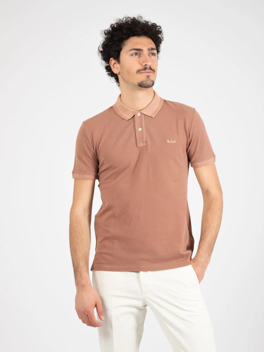 Polo Mackinack in pichet di cotone brown heather