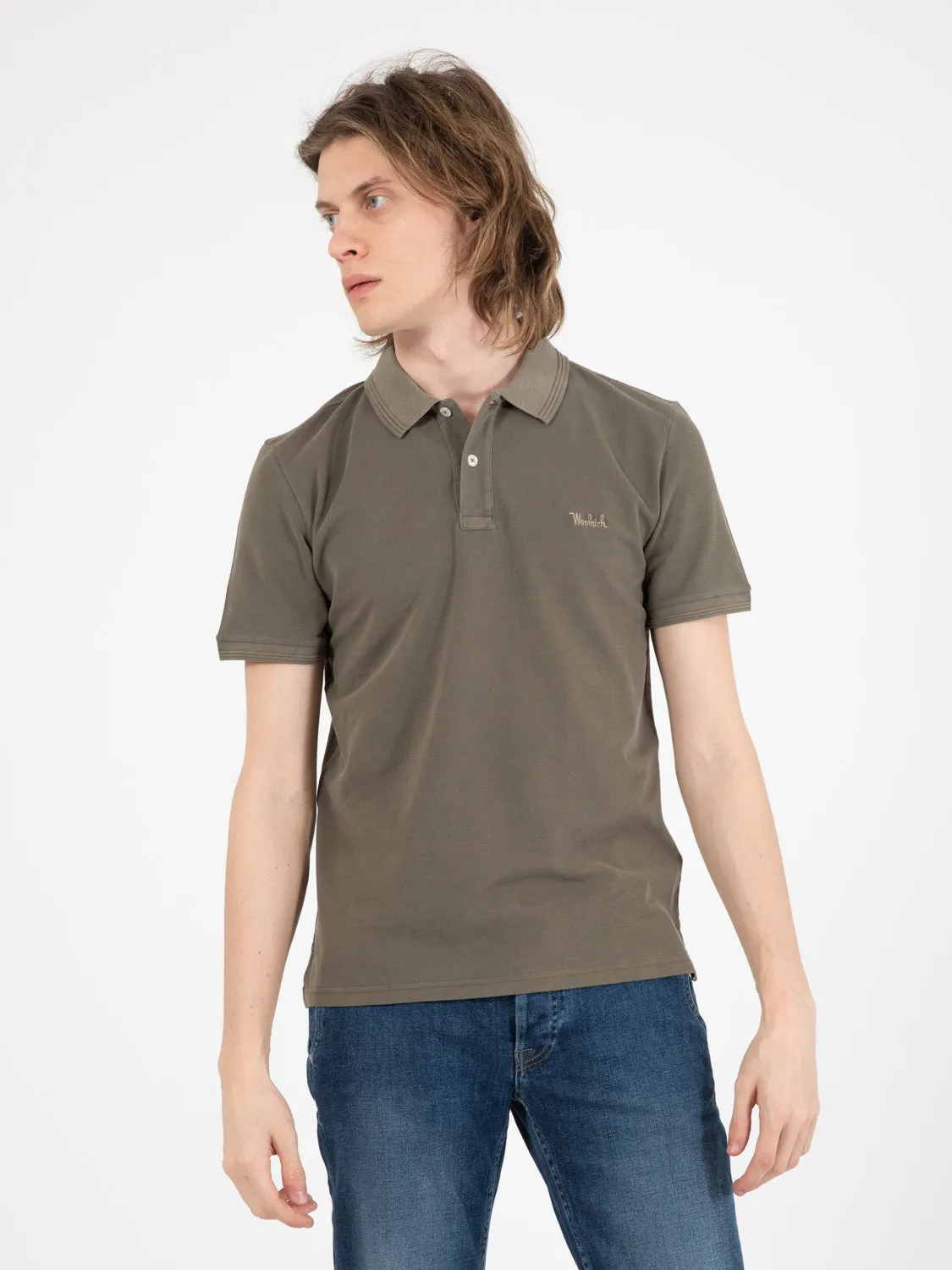 Polo Mackinack in pichet di cotone dark green