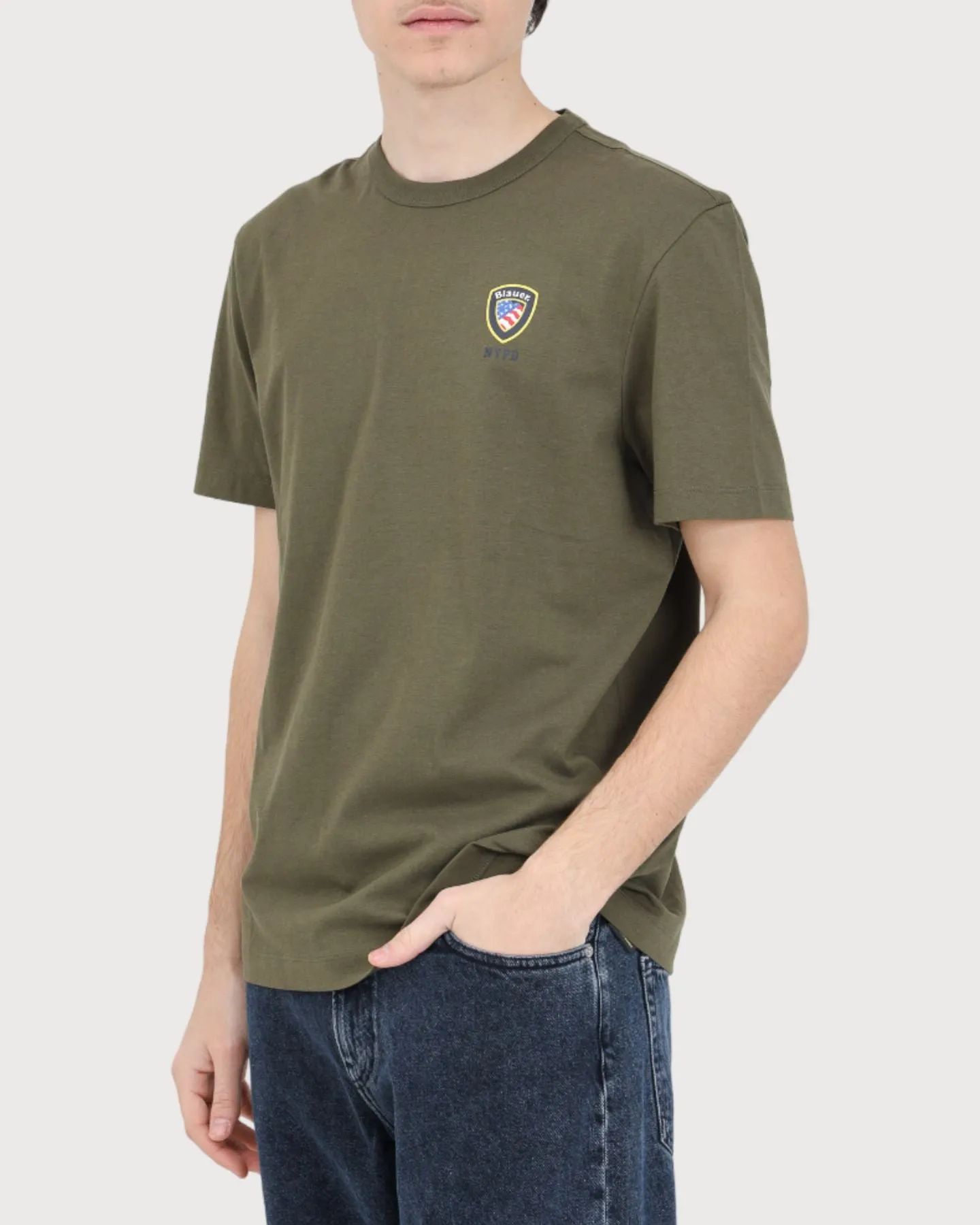 Blauer T-Shirt Girocollo