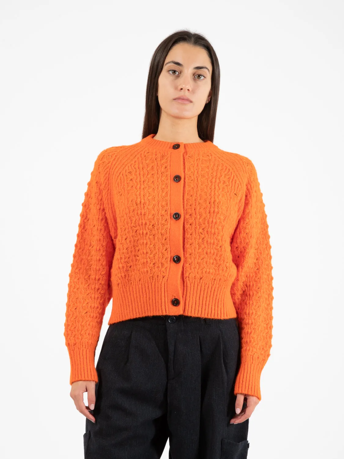 Cardigan corto Foxtail orange