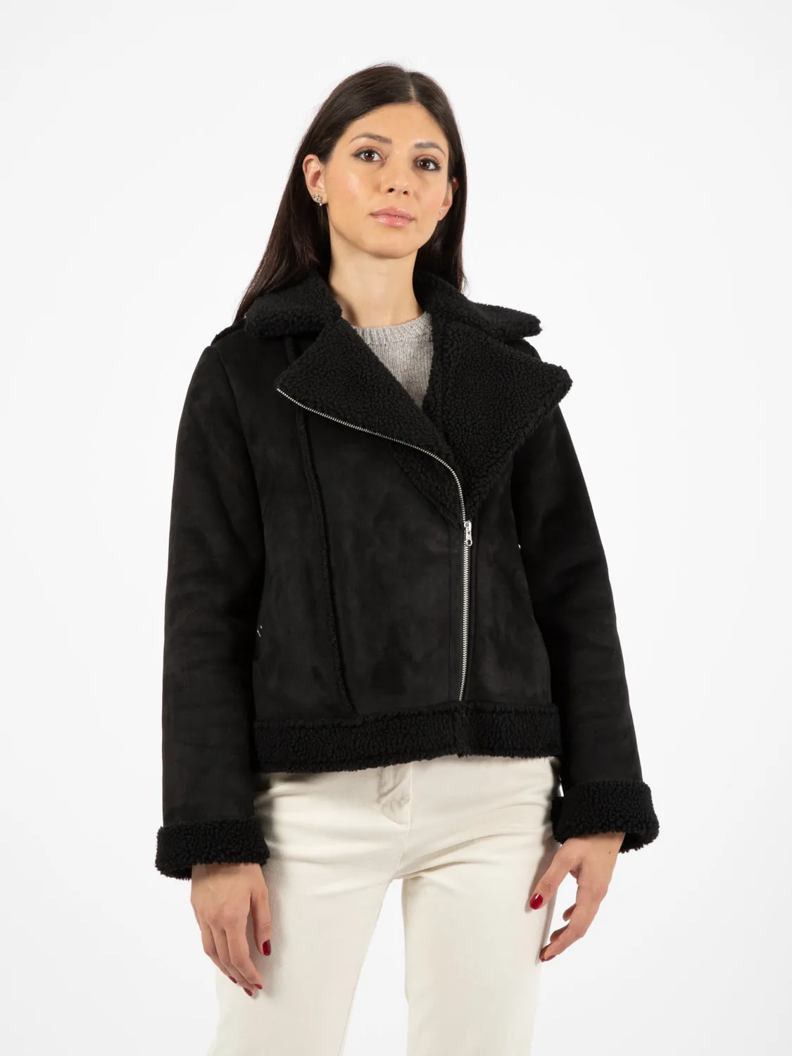 Biker in ecomontone nero